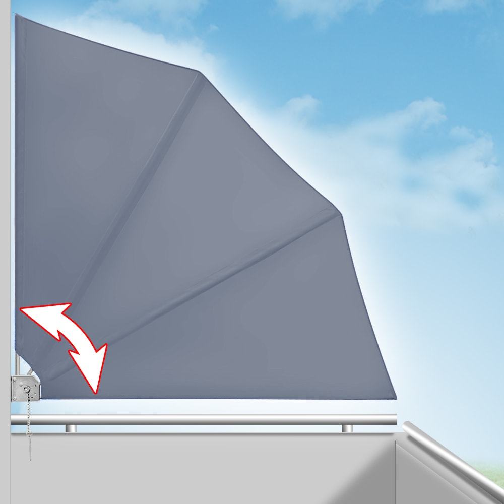DETEX® Écran d'Intimité pour Ventilateur de Balcon 140x140cm Résistant aux Intempéries et aux UV, Store Pliable pour Terrasse, Pare-Soleil Diviseur avec Fixation Murale