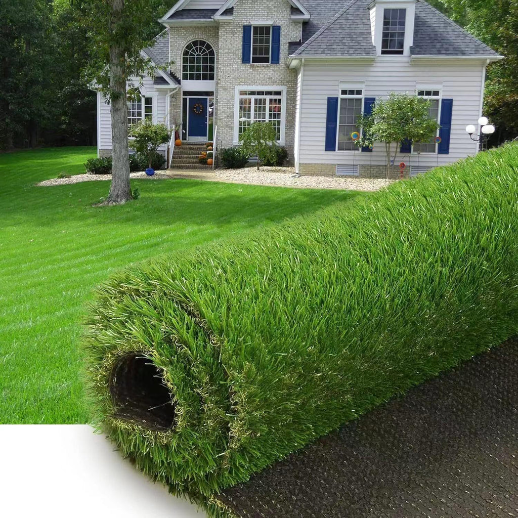 Rouleau d'Herbe Synthétique Baroni Home, Hauteur 30 mm, Vert Naturel, Herbe PE, Base Drainante PP, Fibres Haute Densité/m², Résistant et Sûr pour les Animaux, pour Jardins, Terrasses, Piscines