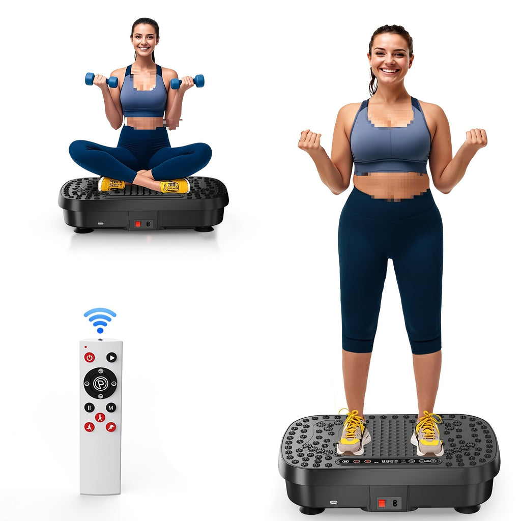 Promotion du Nouvel An - Plaque Vibrante : Plateforme de Fitness pour Entraînement du Corps Entier et Drainage Lymphatique avec Moteur Silencieux et Contrôle de Vitesse, Équipement de Fitness à Domicile pour Femmes et Hommes