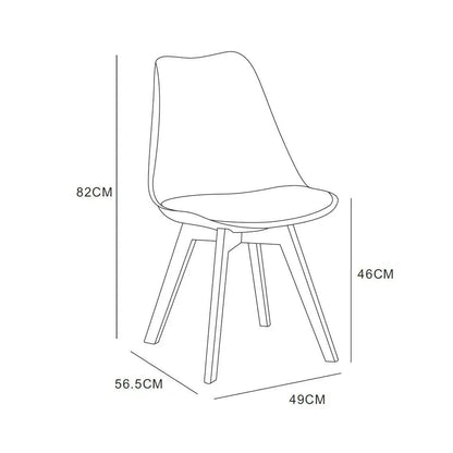 Ensemble de 4 chaises de salle à manger MCC Direct, chaises de cuisine, chaises de bureau, chaise coquille de designer, "Eva" disponible en 7 couleurs tendance
