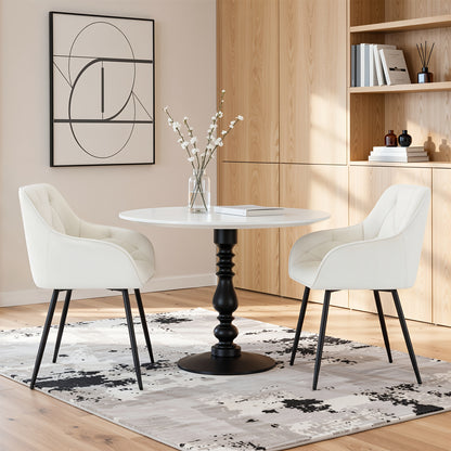 2pcs Chaise de salle à manger Chaise de cuisine Chaise de salle à manger Chaise de salon Fauteuil ergonomique Fauteuil Chaise rembourrée Siège en velours Pieds en métal
