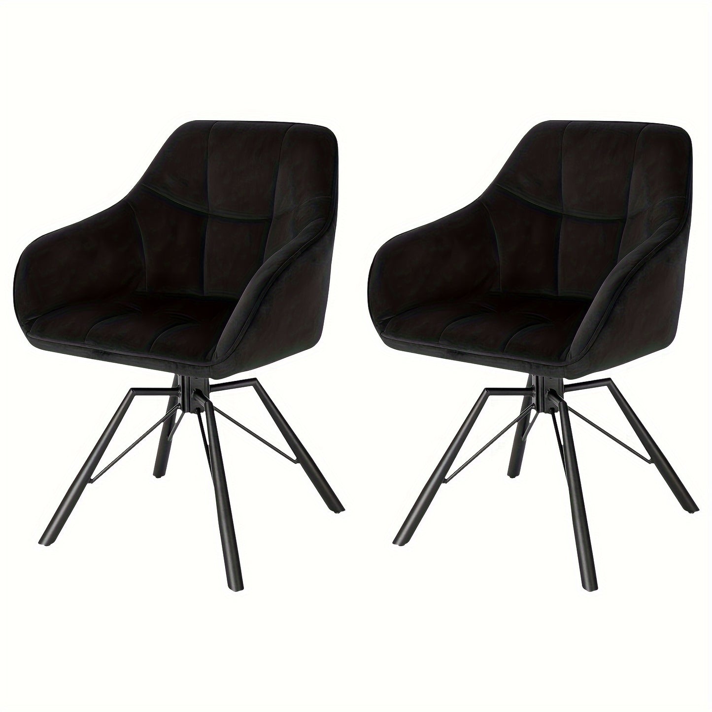 2 chaises de salle à manger pivotantes, mobilier de salle à manger confortable, fauteuil avec housse en velours, convient pour salle à manger, salon et bureau