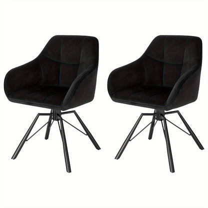 2 chaises de salle à manger pivotantes, mobilier de salle à manger confortable, fauteuil avec housse en velours, convient pour salle à manger, salon et bureau