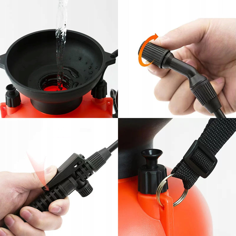 Pressure Sprayer, Garden, Manual, 8L, with Long Lance, Strong, Durable, Professional Tool for Garden Care, for Watering Plants, Spraying, And Dispersing Fertilizers And Plant Protection Agents, Has a Large Capacity of 8 Liters, Allows for Long Work Withou