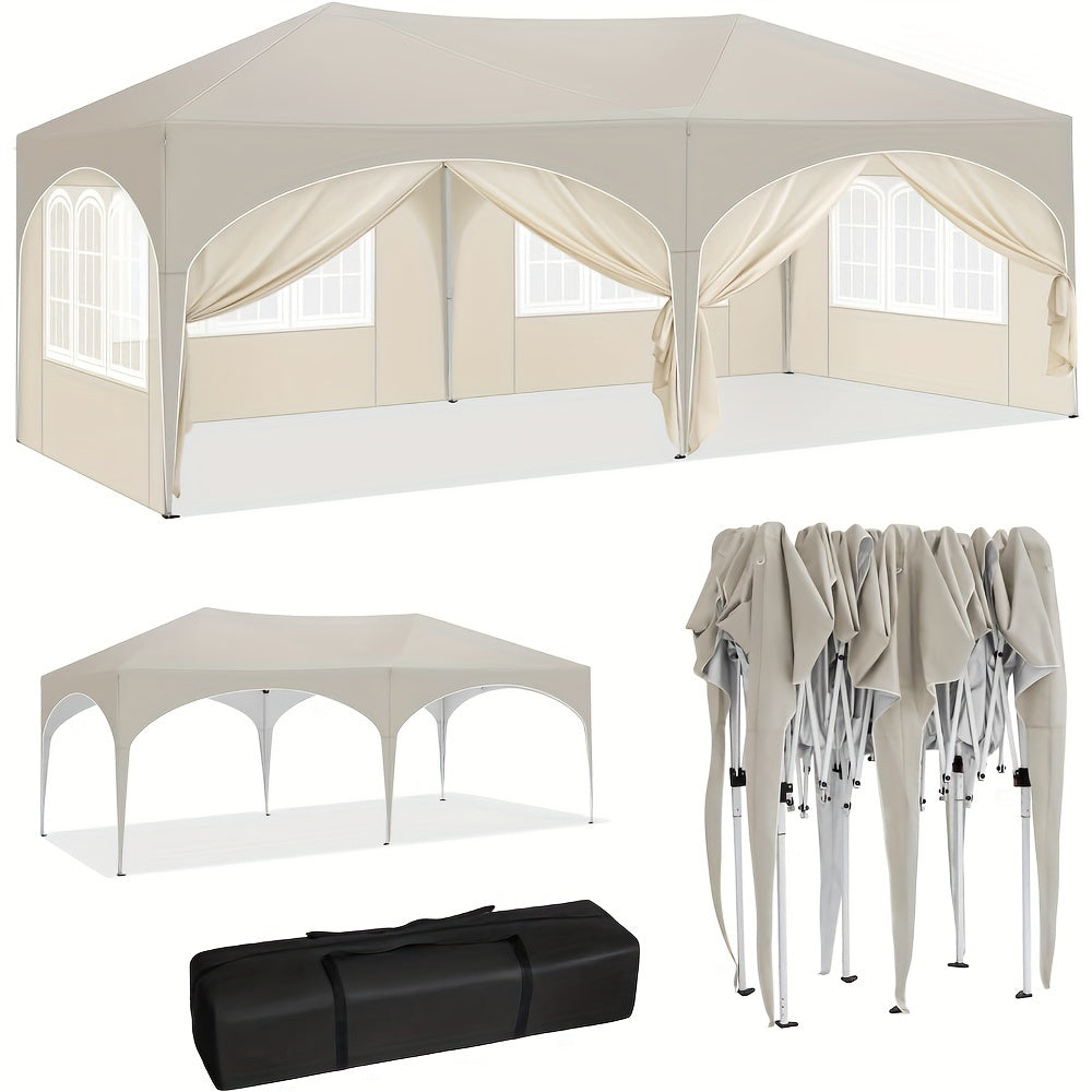 1pc Pergola d'extérieur, Gazebo pliable avec protection UV 50+, abri portable robuste pour jardin, camping, piscine - Montage facile, léger, sac de transport inclus, 3x6m