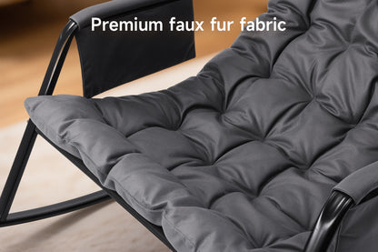 Chaise à Bascule Papasan, Chaise À Bascule Confortable avec Coussin - Design Micro-Ressort & Siège en Mousse Viscoélastique de 9,91 cm, 158,76 KG Base Industrielle pour Balcon, Coins Lecture, Confort Nuageux, Transat Extérieur, Fauteuil Inclinable, Grande