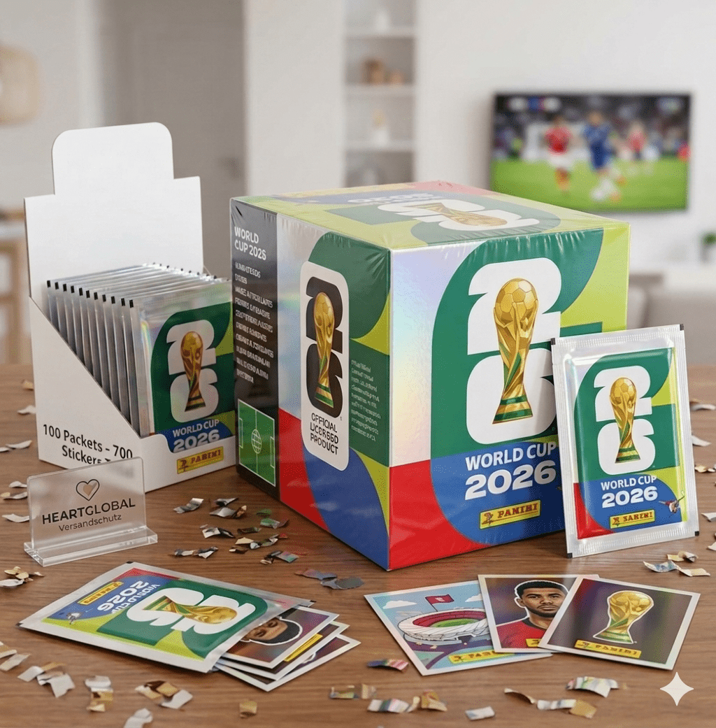Présentoir de stickers Panini Coupe du monde de la FIFA 2026 - 50 sacs pour un total de 350 stickers