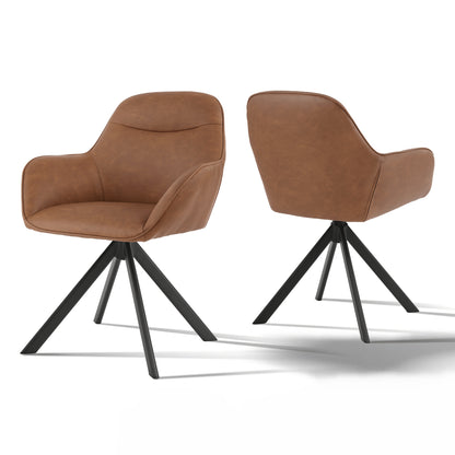 Chaises de salle à manger élégantes et contemporaines, pivotantes à 360 degrés, rembourrées avec assises épaisses, conçues de manière ergonomique pour les familles, les cafés et les restaurants - Lot de 2/ Lot de 4/ Lot de 6