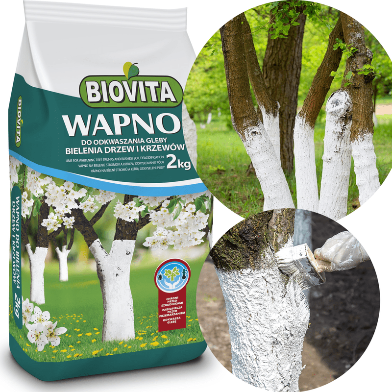Lime pour blanchir les troncs d'arbres et acidifier le sol 2Kg Biovita