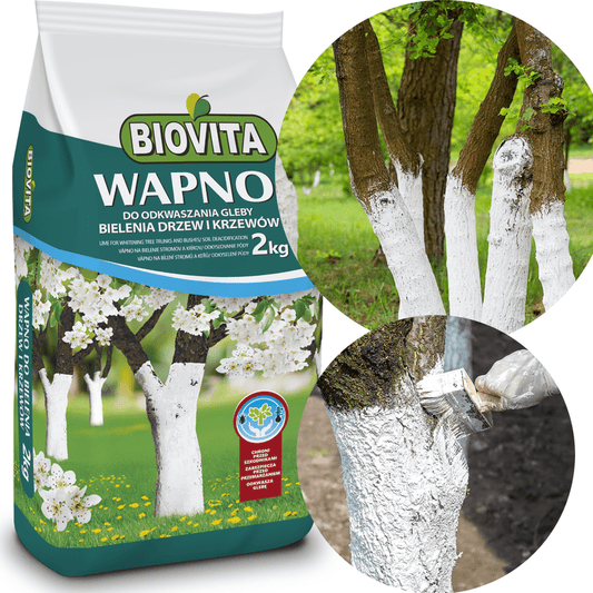 Lime pour blanchir les troncs d'arbres et acidifier le sol 2Kg Biovita
