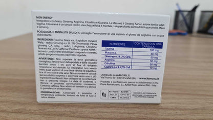 Complément Alimentaire pour Hommes avec Taurine, Maca Péruvienne, L-Arginine, L-Citrulline, Ginseng et Guarana - Livraison Rapide depuis un Entrepôt Local