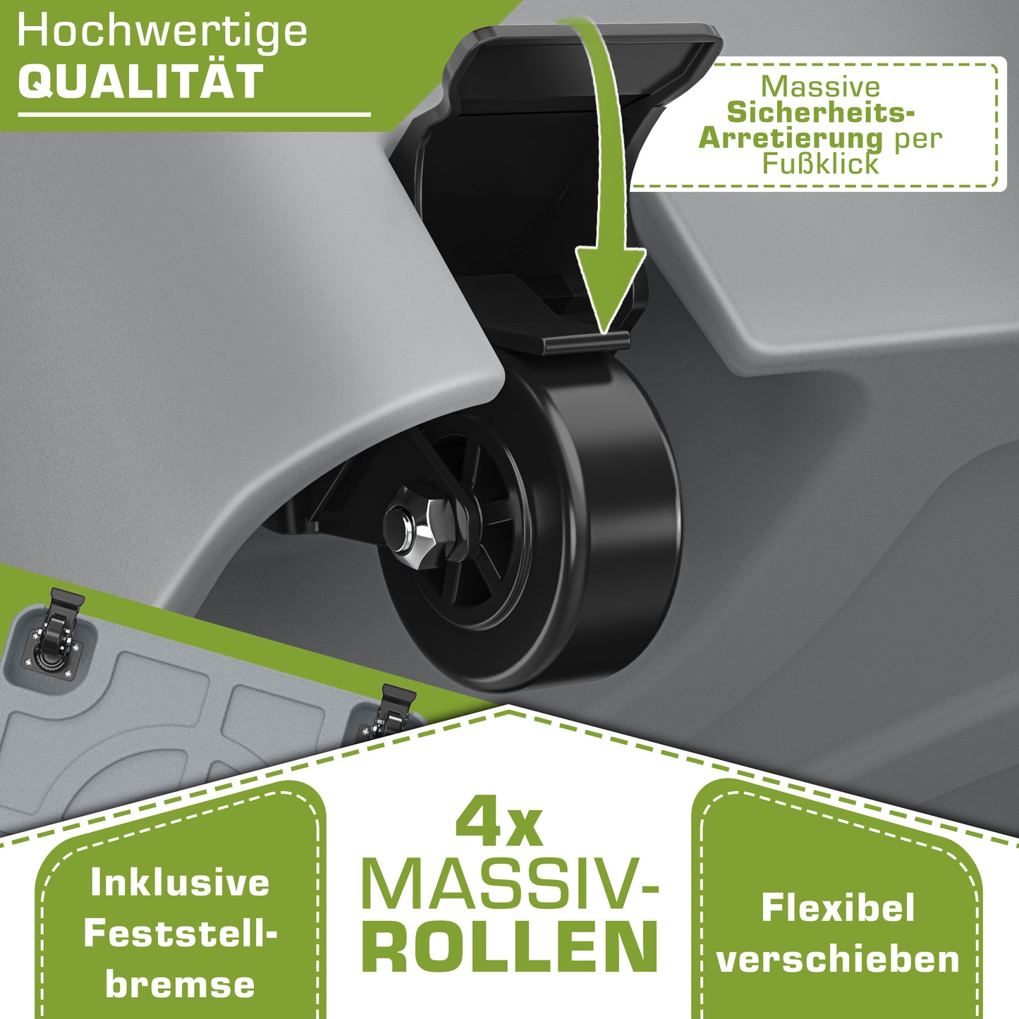 Tillvex® Support de Parasol GRAVIA avec Roues et Freins | Support de Parasol Remplissable 37 Litres / 56 kg | Adapté aux Parasols de Soleil et de Marché Ø 1,8-3,7 m | Roulable, Résistant aux Intempéries et aux UV pour Balcon, Terrasse, Jardin, Petits et G