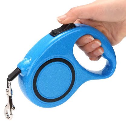Laisse Automatique RETOO PetCare pour Chiens et Chats, avec Verrouillage, Bande Rétractable Flexi 5m, Mécanisme de Verrouillage, Idéale pour Petits Chiens Jusqu'à 15 kg, Poignée Confortable, Bande Durable avec Frein, Laisse avec Clip Robuste, Marche Confo