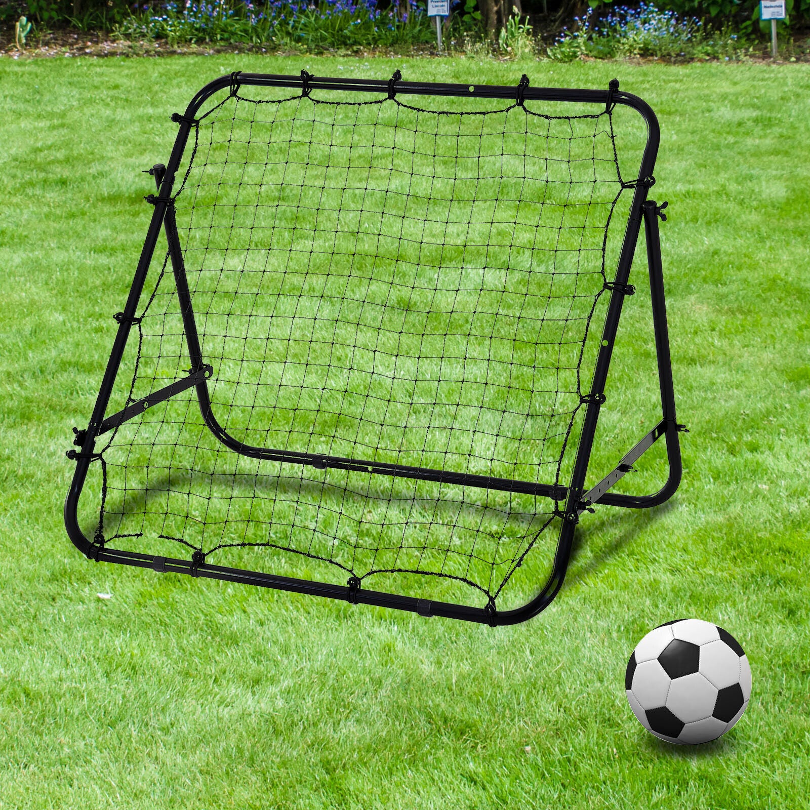 Filet rebondisseur de football - Filet d'entraînement de football pour la pratique, aide au retour, cible but, équipement d'entraînement de football pour la maison, le jardin, l'extérieur - Noir