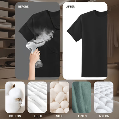 Nouveau Défroisseur à Vapeur pour Vêtements - Réservoir d'Eau Amovible de 335 ml, Vapeur Rapide en 20 s, Défrissage Rapide. Convient à Tous les Tissus, Facile pour les Débutants. Idéal pour la Maison, l'Hôtel, les Voyages, les Vêtements - Défroisseur à Va