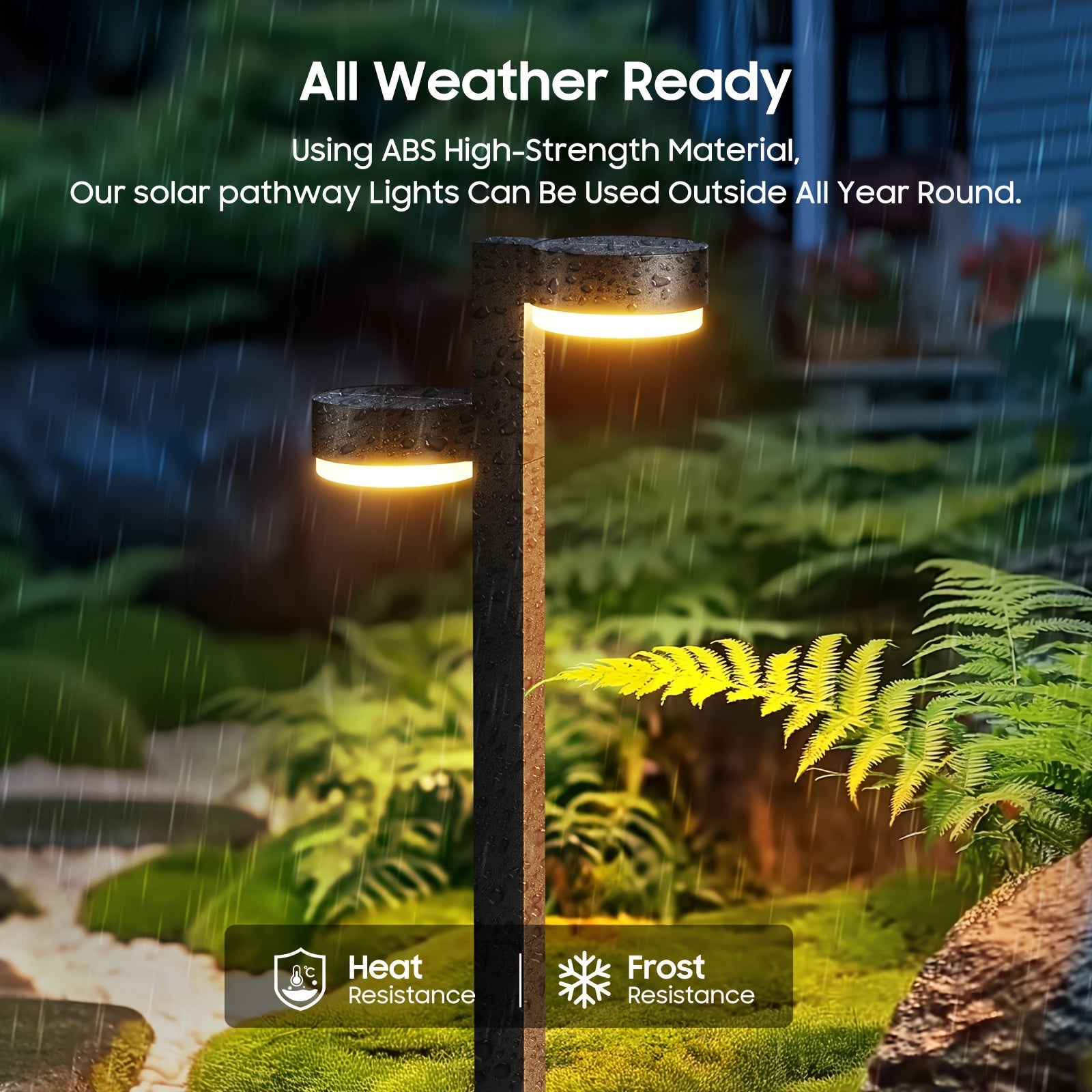 Lot de 4/8/12 Lampes Solaires d'Allée d'Extérieur, Lampes Solaires LED à Double Tête Extérieures Plus Lumineuses IPX5, 24 Perles LED, Lampes Solaires de Jardin Extérieures pour Cour, Allée, Paysage, Chemin, Allée de Voiture, Décorations de Noël à Énergie