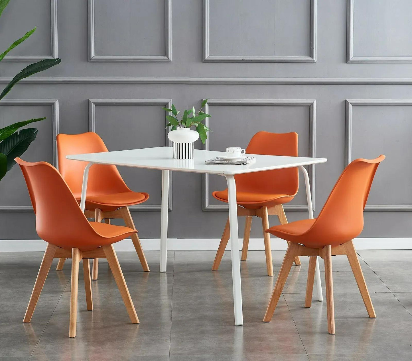 Ensemble de 4 chaises de salle à manger MCC Direct, chaises de cuisine, chaises de bureau, chaise coquille de designer, "Eva" disponible en 7 couleurs tendance