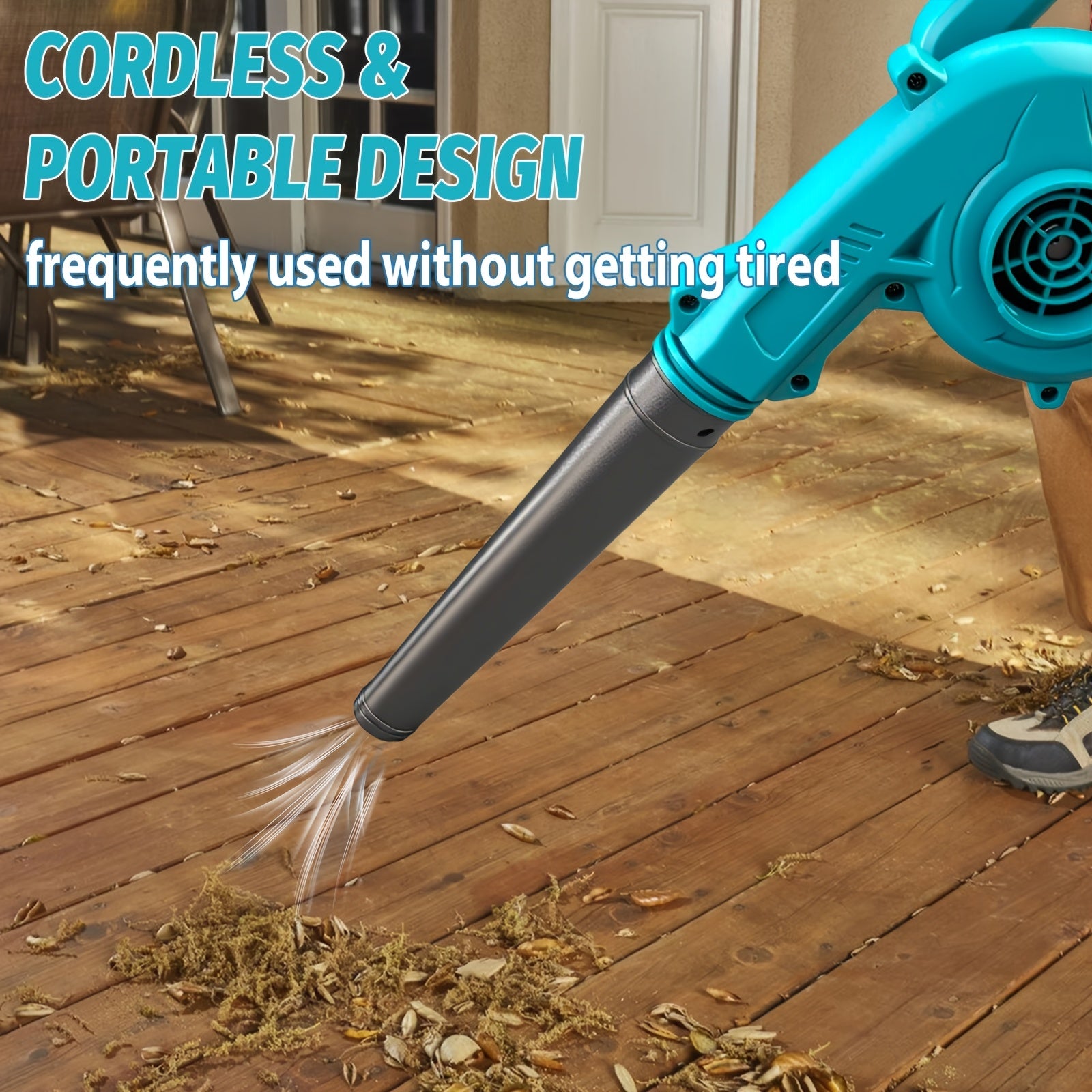 Nouveau Souffleur de Feuilles Sans Fil Amélioré 2026, Mini Souffleur de Feuilles avec 2 Batteries, Souffleur de Feuilles Électrique à Main Alimenté par Batterie Compatible avec les Batteries Makita 18V BL1830 BL1840 BL1850, Souffleur et Aspirateur Portabl