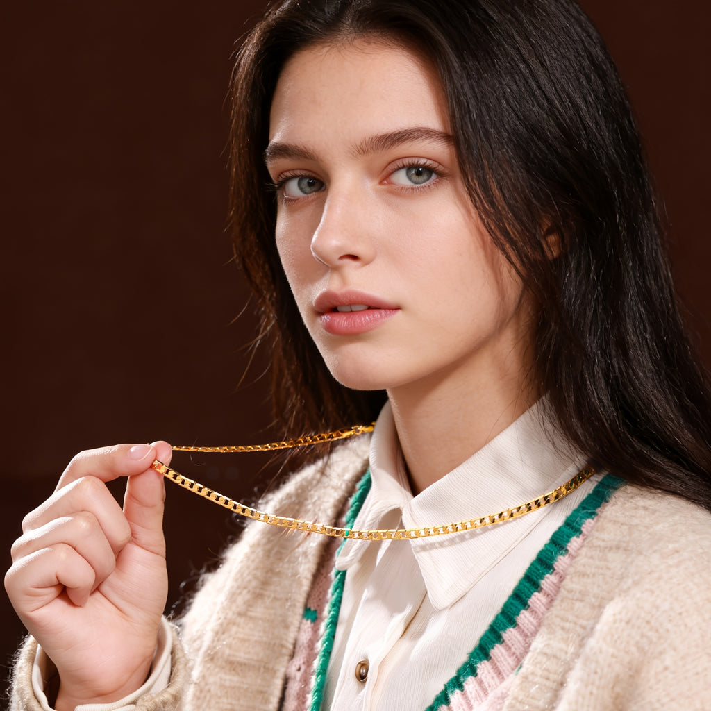 Collier Chaîne Cubaine en Argent 925, Grammage 15.5G/18.5G/20.6G, Teneur en Argent 9.3G/11.1G/12.36G, Élégant et Facile à Porter, Idéal pour un Usage Quotidien, Livré avec une Boîte Cadeau Prévue