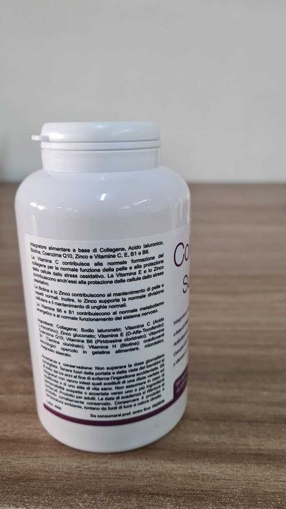 Collagène et Acide Hyaluronique 180 Gélules avec Biotine, Coenzyme Q10, Zinc, Vitamines C, E, B1 et B6 – Complément Alimentaire au Collagène
