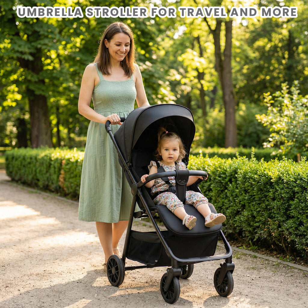 Poussette Bébé, Landau, Poussette pour Tout-Petits avec Siège Inclinable, Poussette Ultra-Compacte avec Grand Panier de Rangement, Auvent, pour Poussette de Voyage