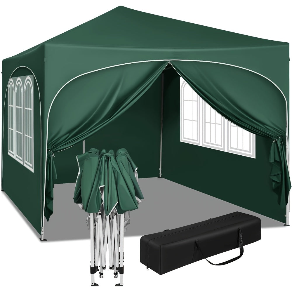 1 pièce, Gazebo, Gazebo pliant 3x3m, avec 4 parois latérales, Tente de fête, Protection UV, Hauteur réglable, avec sac de transport, pour jardin extérieur et camping