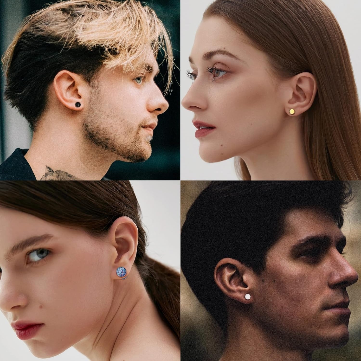16 Paires de Faux Perles de Gauges pour Hommes et Femmes en 316L et Acier Inoxydable 316L, Faux Gauges et Perles d'oreille en Forme de Tunnel