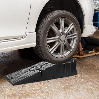 Ensemble de deux rampes d'arrimage robustes en plastique – Peuvent supporter jusqu'à 2,5 tonnes avec une largeur de chargement de 32 cm, parfaites pour les plates-formes de levage et l'entretien des véhicules