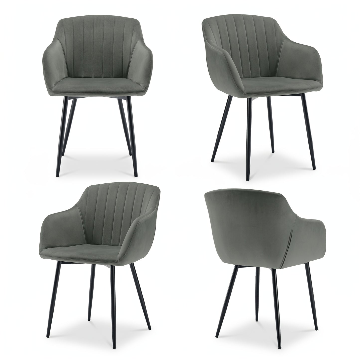 Chaises de salle à manger élégantes avec accoudoirs et soutien lombaire pour salon, cuisine et chambre, offrant un grand confort - Disponibles par lots de 2, 4 ou 6