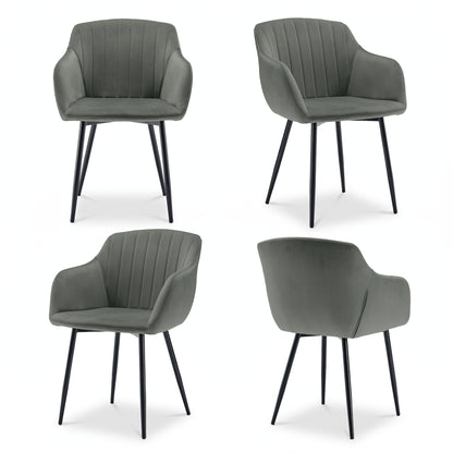 Chaises de salle à manger élégantes avec accoudoirs et soutien lombaire pour salon, cuisine et chambre, offrant un grand confort - Disponibles par lots de 2, 4 ou 6