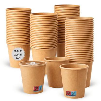 Gobelets à Café Jetables en Papier Kraft – Résistants et Résistants à la Chaleur – Idéaux pour le Café à Emporter dans l'Hôtellerie et les Événements - LAN&LAN
