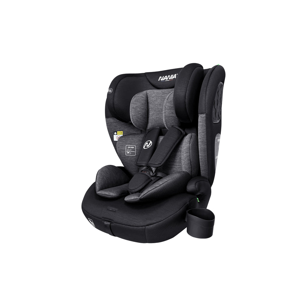 Siège auto bébé évolutif 76-150 cm, 15 mois à 12 ans, Têtière ajustable 12 niveaux de réglages, Protections latérales, Porte gobelet, Housse amovible et lavable