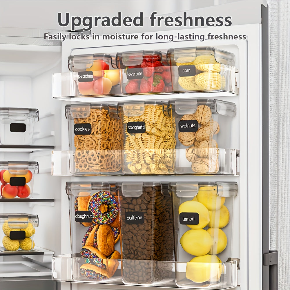 FOWA 72pcs Boîtes de Rangement de Cuisine (36 Couvercles et 36 Boîtes) Récipients Alimentaires Hermétiques - Organisation de la Cuisine et du Garde-Manger - avec Boîtes de Rangement Alimentaires en Plastique à Couvercle - Livré avec Étiquettes, Marqueurs