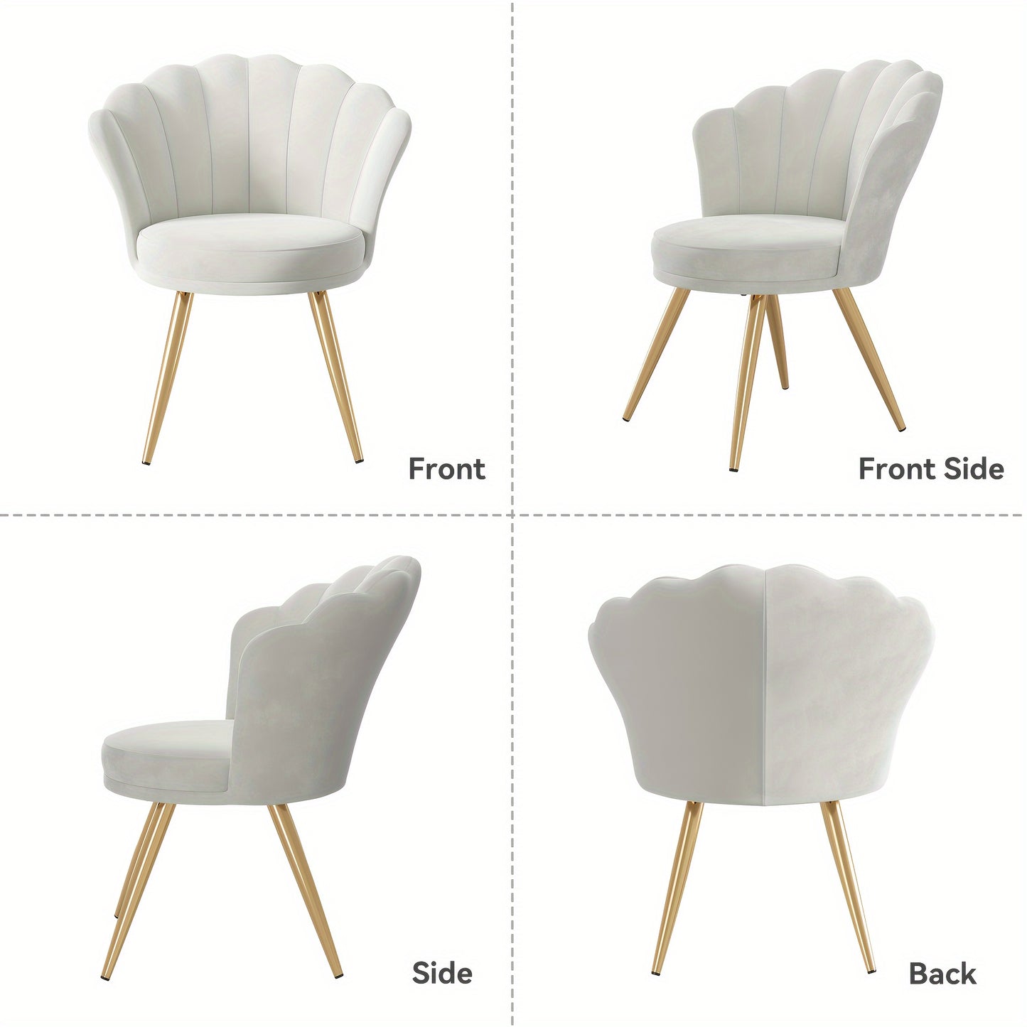 Fauteuil d'appoint moderne en velours avec dossier, chaise de coiffeuse rembourrée pour salle de maquillage, chaise d'appoint de maquillage, chaise de bureau avec pieds en métal doré pour chambre et salon