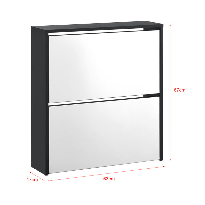 Armoire à chaussures Vogar avec portes miroir de différentes couleurs et tailles