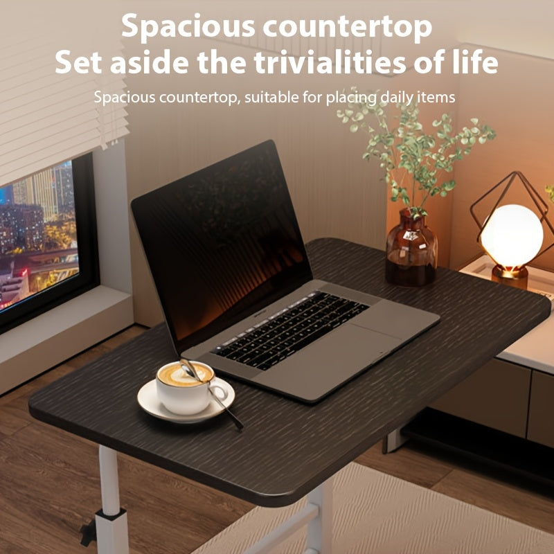 Bureau Roulant à Hauteur Réglable, Bureau d'Ordinateur Portable Moderne à Hauteur Réglable, Multifonctionnel pour Chambre à Coucher, Salon ou Bureau Extérieur