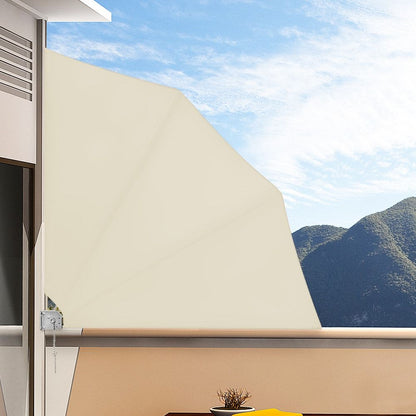 DETEX® Écran d'Intimité pour Ventilateur de Balcon 140x140cm Résistant aux Intempéries et aux UV, Store Pliable pour Terrasse, Pare-Soleil Diviseur avec Fixation Murale