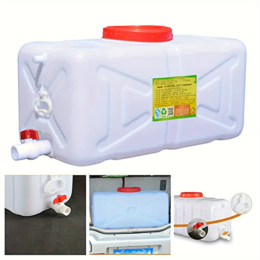 Récipient à eau horizontal portable en plastique de grande capacité pour la maison, résistant aux chutes, avec robinet pour l'eau domestique, le camping, l'extérieur, les voyages en voiture