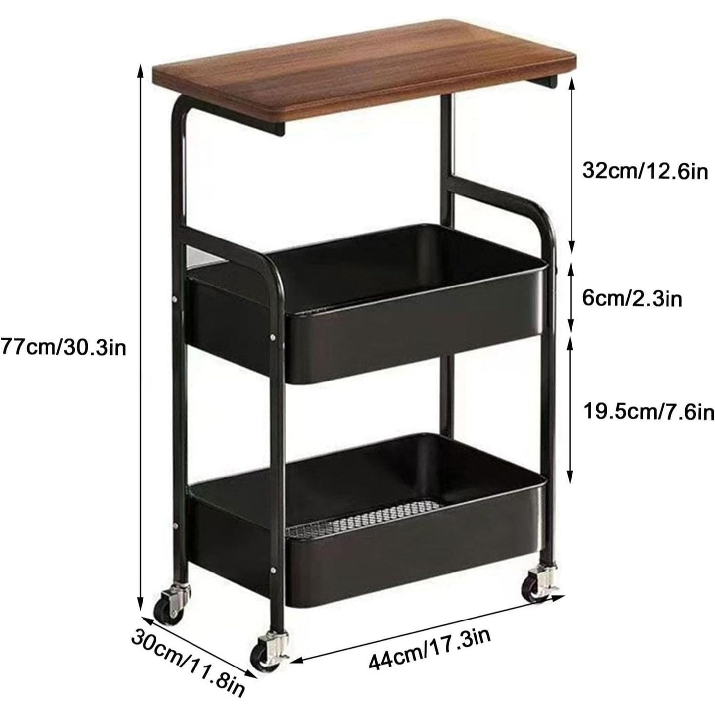Chariot de Rangement à Roulettes, Étagère Verticale Gain de Place, Idéal pour Étagères dans Cuisines, Salons, Chambres, Bureaux, Meubles Mobiles, Étagères Mobiles, Organisateurs de Maison, Étagères Verticales, Aucun Assemblage Requis, Rangement et Stockag