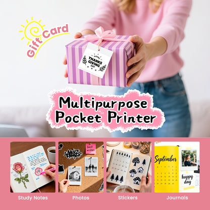 PM290CB Étiqueteuse sans fil portable et mini imprimante à main pour bureau et maison, compatible avec papier thermique, plus de 30 modèles gratuits, plus de 90 polices, impression de codes-barres, imprimante à papier thermique pour notes, journaux, reçus