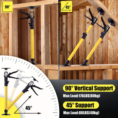 2 pièces, Poteau de Support, Poteau de Support Réglable + Portée Télescopique 50-115 cm, Charge Verticale 79,83 KG, Structure Stable avec Verrou Antidérapant, Assemblage Facile, Support Troisième Main + pour Installation de Porte de Construction de Cuisin