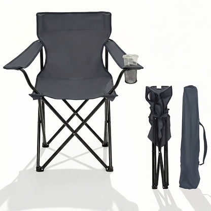 Chaise de jardin pliante Sunula, capacité 140 kg, chaise pliante d'extérieur stable avec porte-gobelet, tissu Oxford 600D, pour patio, balcon, terrasse, jardin - Sac de transport assorti inclus (1/2 pcs)