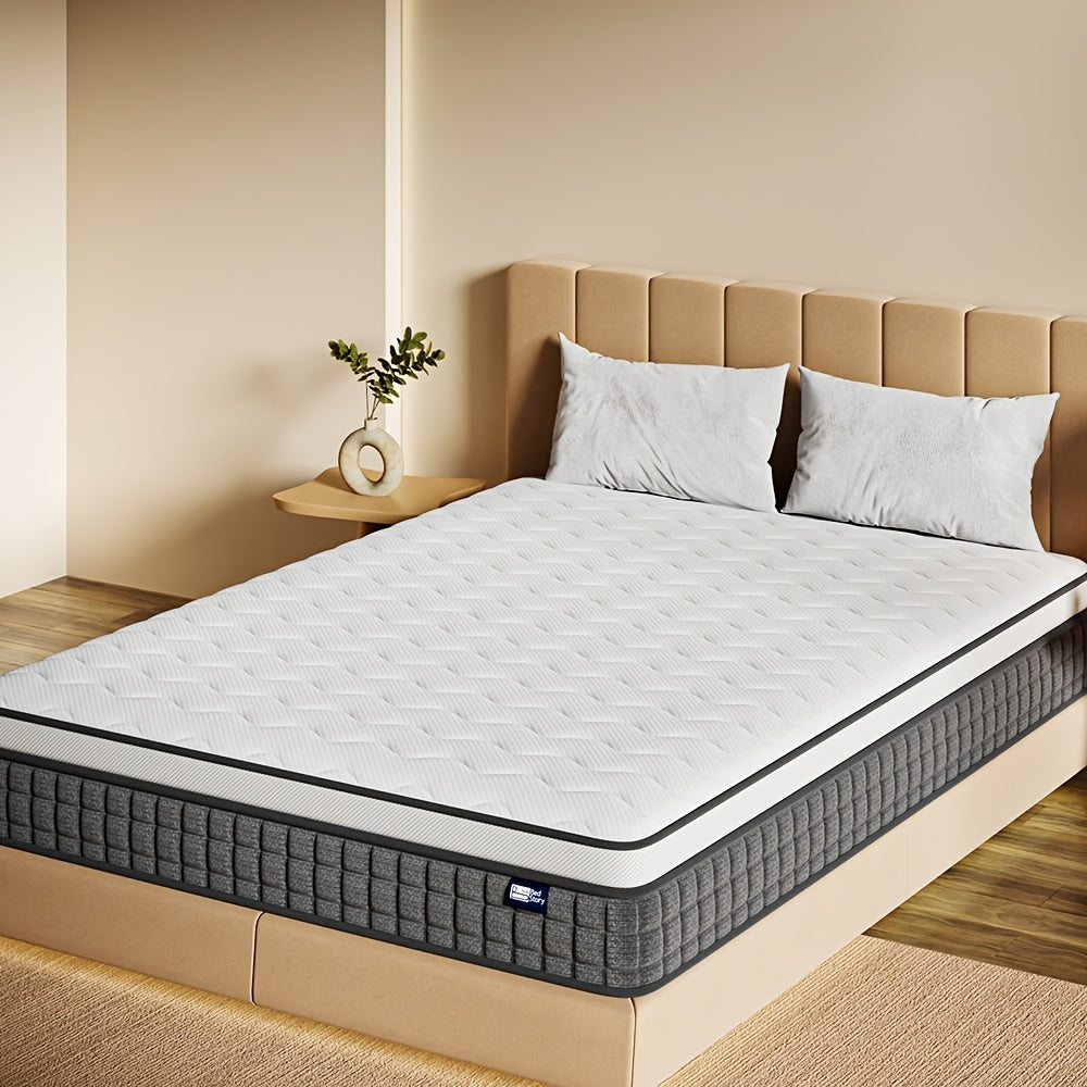 Matelas à ressorts de poche Bedstory H3/H4 - 20 cm de hauteur, mousse et housse respirante, isolation des mouvements et soutien de la posture corporelle