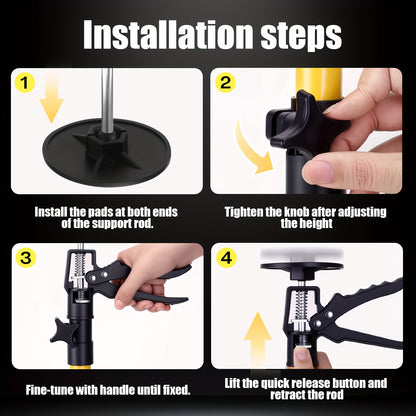2 pièces, Poteau de Support, Poteau de Support Réglable + Portée Télescopique 50-115 cm, Charge Verticale 79,83 KG, Structure Stable avec Verrou Antidérapant, Assemblage Facile, Support Troisième Main + pour Installation de Porte de Construction de Cuisin