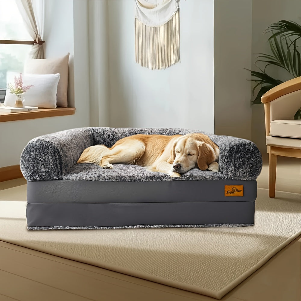 Lit pour chien en peluche grandeur nature 180 cm, conception orthopédique pour toutes les tailles de chiens, pliable pour l'hiver pour rester au chaud - Idéal pour la sieste et les câlins, lit douillet | Lit moderne pour animal de compagnie | Confort de l