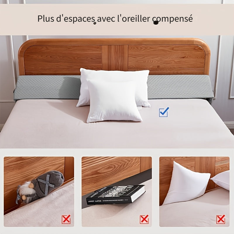 Oreiller en forme de cale conçu pour combler l'espace entre la tête de lit et le matelas. Lavable en machine, disponible en gris et blanc, il soutient le bas du dos pendant la lecture. Retour gratuit des articles endommagés, frais de retour inclus