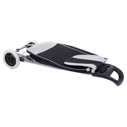 Chariot de courses pliable avec roues, robuste et spacieux, avec poche et poignées, pratique pour transporter des courses lourdes, base stable, grandes roues et poignée durable, en matériau imperméable, facile à nettoyer, poche pour verrouillage ou portef
