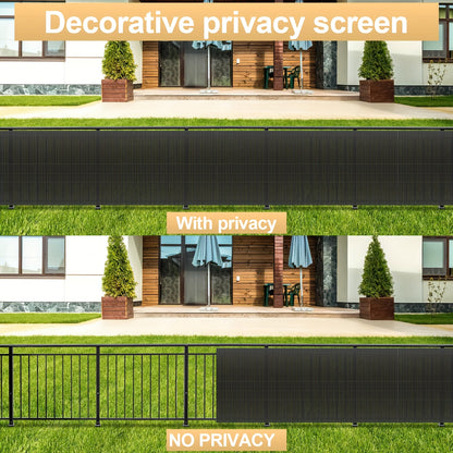 Clôture d'Écran de Confidentialité en PVC Durable - Protection Contre le Vent et le Soleil, Renforcée avec des Attaches de Câble, Disponible en Gris/Vert/Marron/Bambou - Tailles Multiples pour Jardin et Balcon