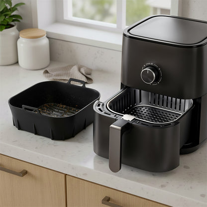 Kuketo - Accessoire pour Friteuse à Air, Conteneur de Cuisson Réutilisable, Panier en Silicone Résistant aux Hautes Températures, Bol de Friture Sans Graisse, Idéal pour Frites, Poulet, Légumes, Gâteaux et Casseroles, Alternative aux Papier Cuisson, Netto