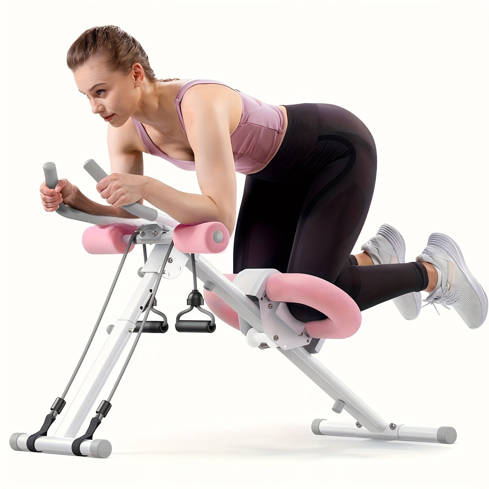 Machine d'abdos MERACH, équipement d'entraînement abdominal réglable et pliable pour travail des abdominaux à la maison, sans batterie